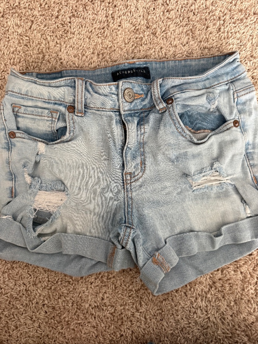 Aeropostale Denim Low Rise MIDI Shorts Size 8